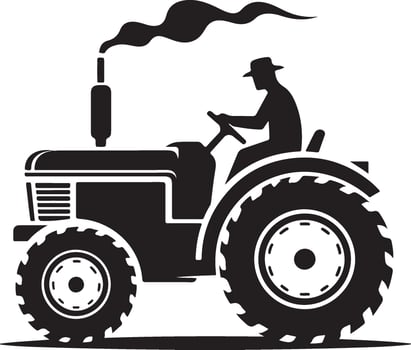 simple tractor illustration vector