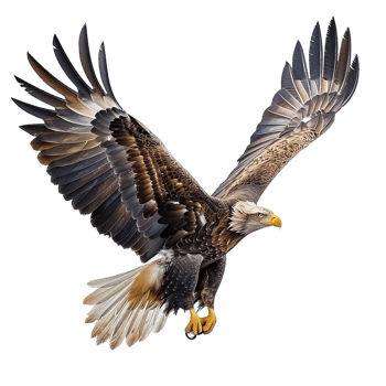 eagle in flight isolated on transparent background ,flying hawk , png