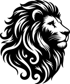 Lion head vactor silhouette vector