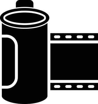 Film Roll Glyph Icon Design vector