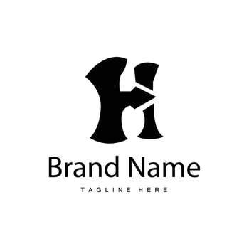 Letter H logo in simple style black alphabet H illustration template vector