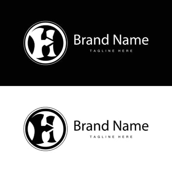 Letter H logo in simple style black alphabet H illustration template vector