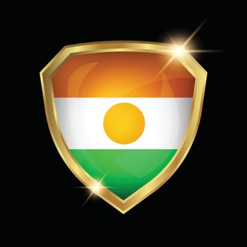 Niger Flag Golden Shield Logo vector