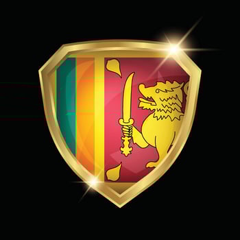 Sri Lanka Flag Golden Shield Logo vector