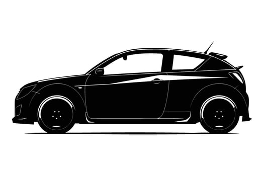 Compact car graphic silhouette vector