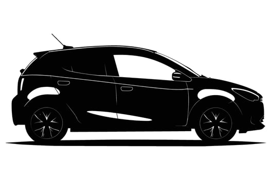 Compact car graphic silhouette vector