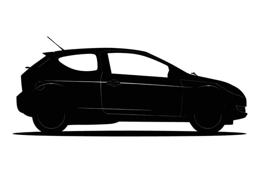 Compact car graphic silhouette vector