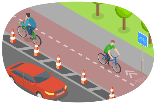 3D Isometric Flat Conceptual Illustration of Bicycle Path png