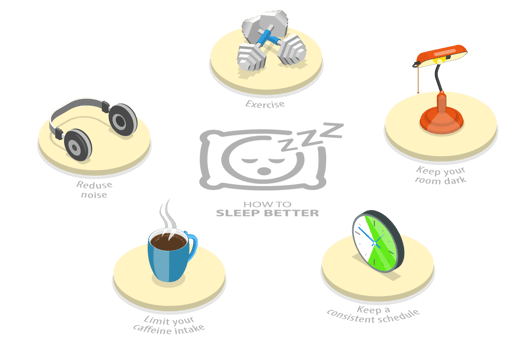 3D Isometric Flat Conceptual Illustration of How To Sleep Better png