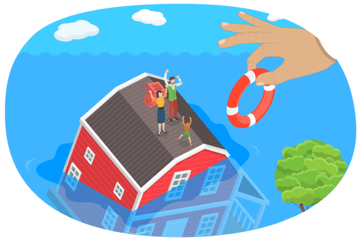 3D Isometric Flat Conceptual Illustration of Underwater Mortgage png