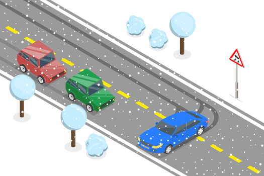 3D Isometric Flat Conceptual Illustration of Slippery or Icy Road png