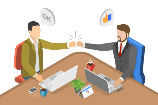 3D Isometric Flat Conceptual Illustration of Fist Bump png