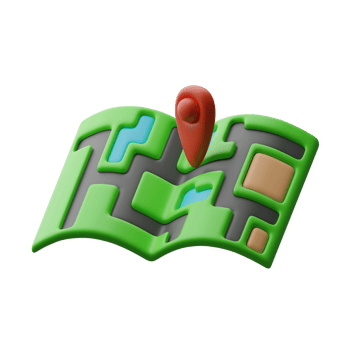 Travel Map 3d illustration png