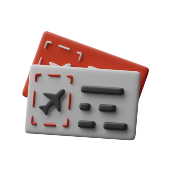 Boarding pass 3d illustration png