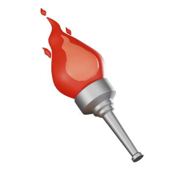 Flames of Victory Torch with Burning Fire for Sporting Events. 3D Render png