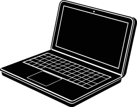 opening laptop silhouette illustration vector