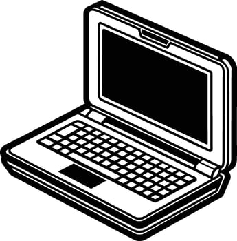opening laptop silhouette illustration vector
