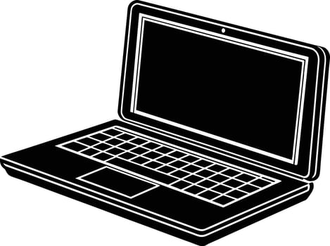 opening laptop silhouette illustration vector