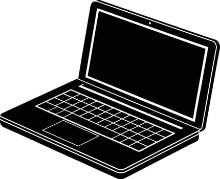 opening laptop silhouette illustration vector
