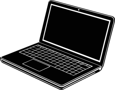 opening laptop silhouette illustration vector