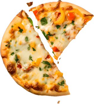 a pizza with broccoli and cheese on it png
