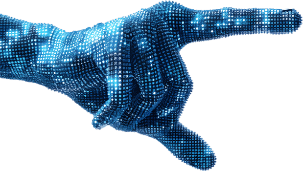 a hand with a dot pattern on it png