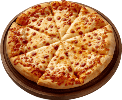 A delicious Cheese Pizza isolated on a transparent background png