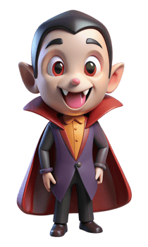 Cute Dracula Halloween 3d Style png