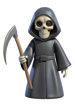 Cute Grim Reaper 3d png