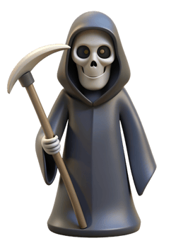 Cute Grim Reaper 3d Render png