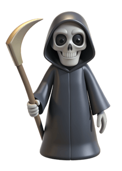 Cute Grim Reaper 3d Concept png