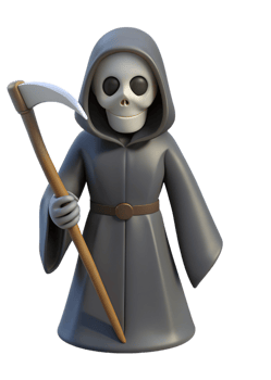 Cute Grim Reaper 3d Mascot png