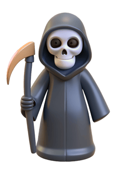 Cute Grim Reaper 3d Design png