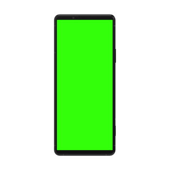 Front see-through phone view greenscreen png