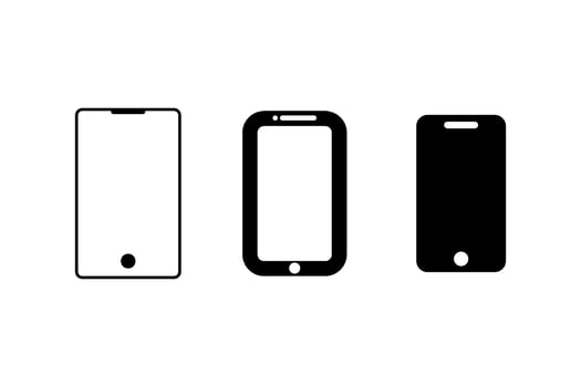 Smartphone silhouette background icon illustration template isolated vector