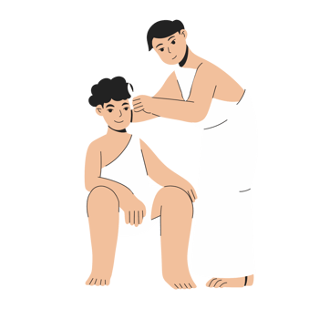 A Muslim shaved hair illustration png