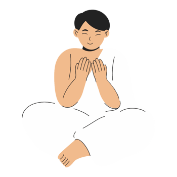Man prayer with ihram hajj illustration png