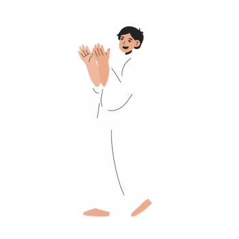 Man wearing ihram hajj illustration png