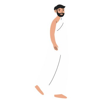 Man wearing ihram hajj character png