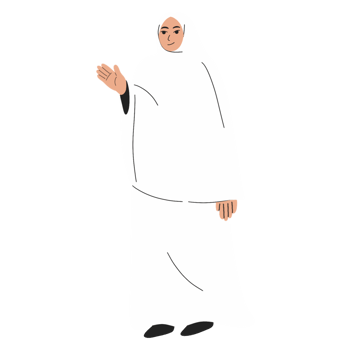 Muslimah character illustration png