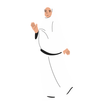 Muslimah wearing ihram hajj cartoon png