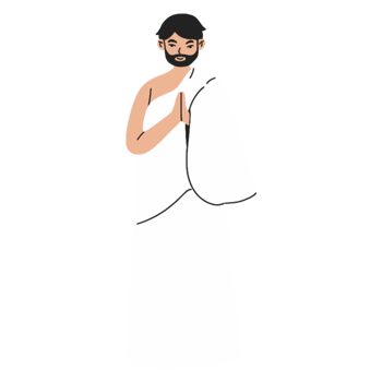 Man wearing ihram hajj illustration png