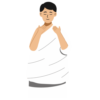 Muslim man wearing ihram hajj png
