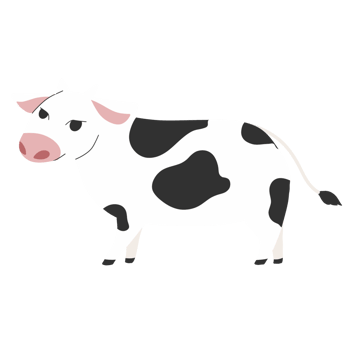 Cute cow illustration png