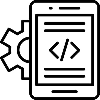 Mobile App Developer Line Icon Design vector
