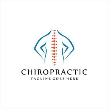 Chiropractic Body Pain Exercise spine diagnostics symbol design Logo Illustration, Chiropractic Idea logo design inspiration vector