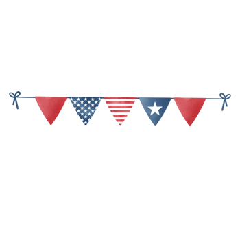 Illustration of bunting flag, Independence Day clipart png