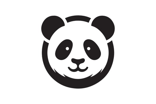 Panda logo silhouette art illustration. vector