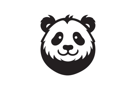 Panda logo silhouette art illustration. vector
