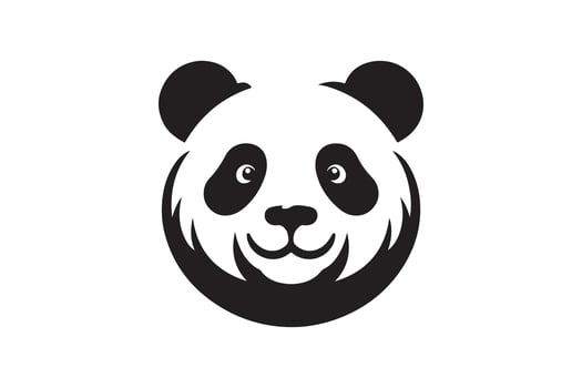 Panda logo silhouette art illustration. vector